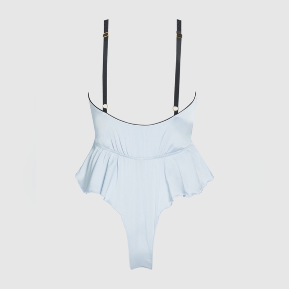 Frederick’s of Hollywood Astoria Satin Sleep Romper Flirty Bow NWT - Picture 6 of 9